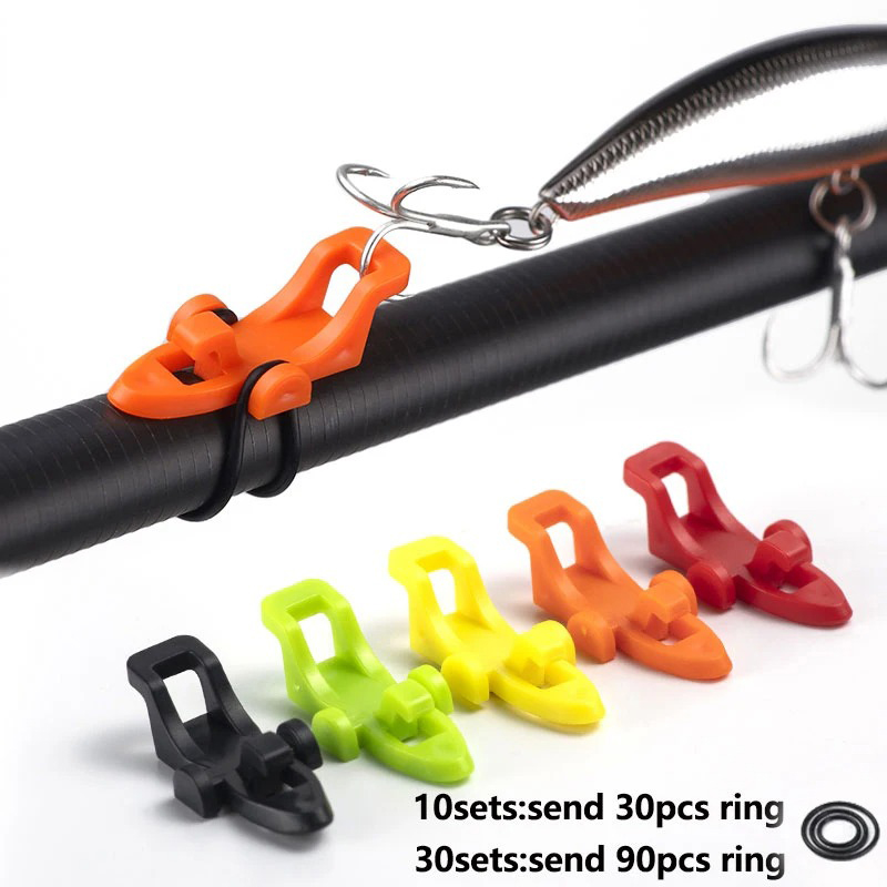 Fishing Hook Jig - 1-10 Stück Angelruten-Hakenhalter Köderhalter Jig-Haken Sicherheitshalter