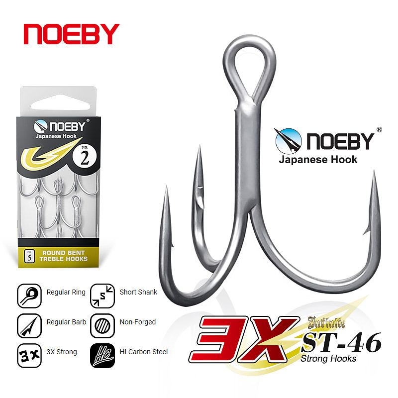 Fishing Hook Offset - Noeby Angelhaken aus Kohlenstoffstahl, rund gebogen,