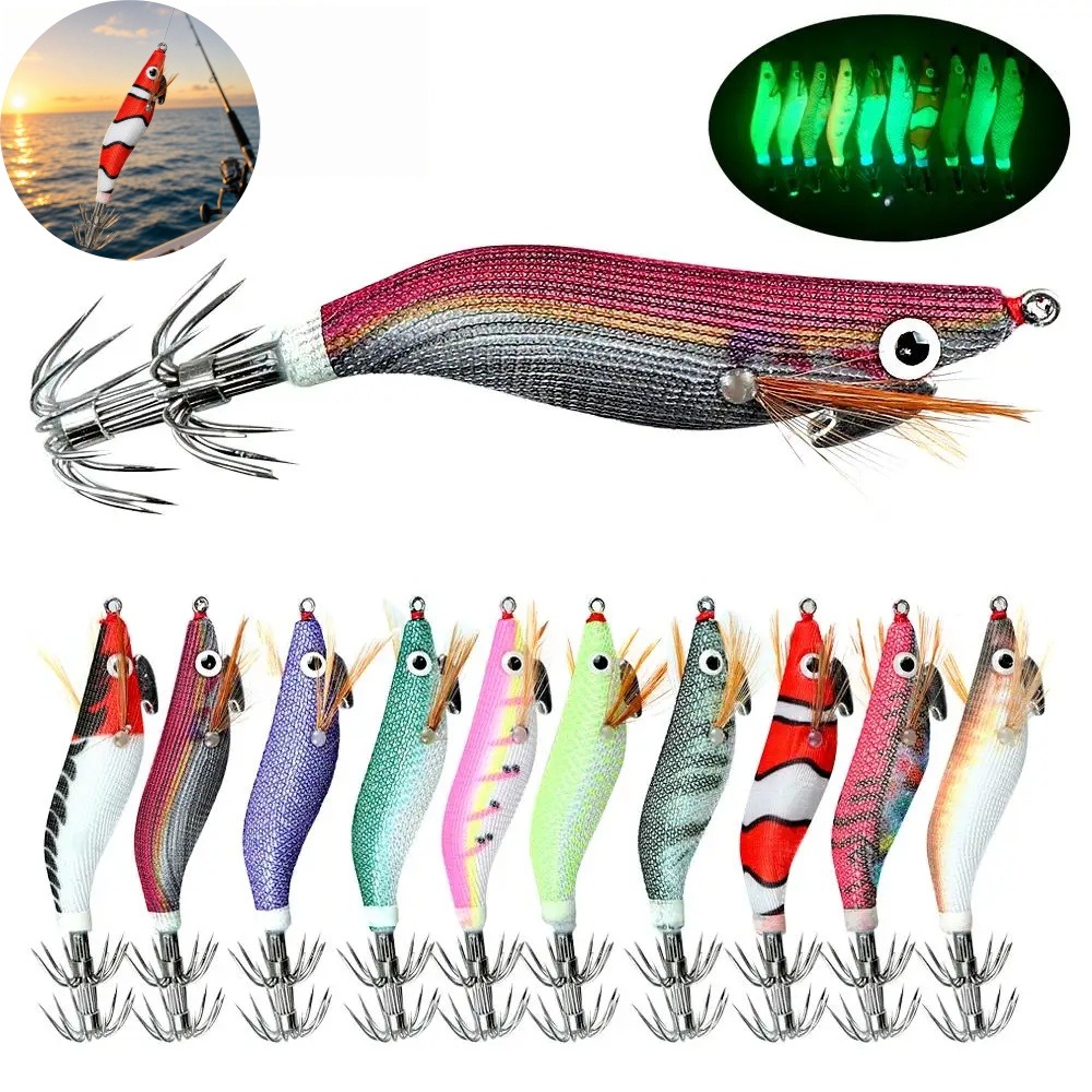 Leuchtender Tintenfisch-Köder  – Fishing Hook Jig Bewertung und Preis